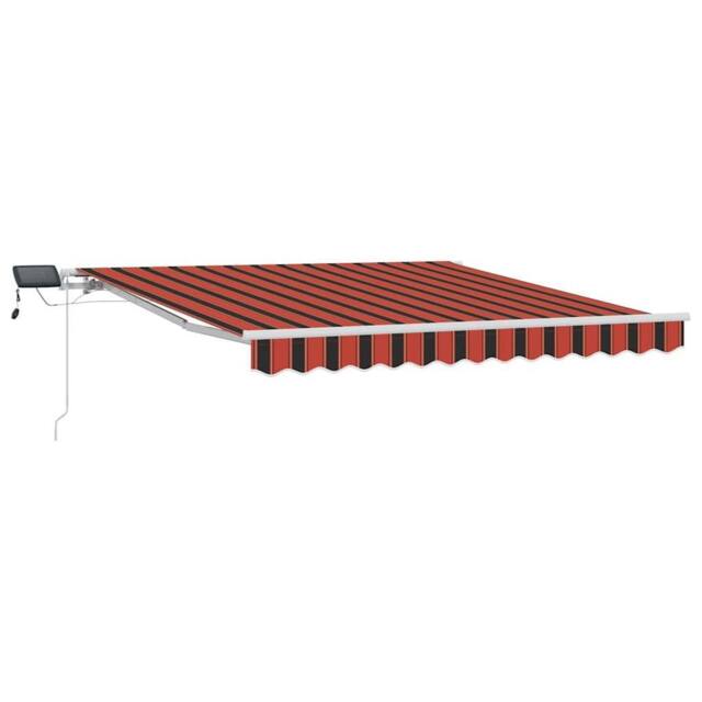 Berkfield Home Manual Retractable Awning with LED Orange & Brown 300x250 cm - image 1