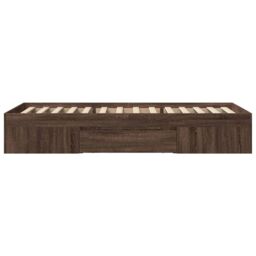 Berkfield Home Bed Frame without Mattress Brown Oak 90x200 cm Engineered Wood - thumbnail 6