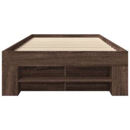Berkfield Home Bed Frame without Mattress Brown Oak 90x200 cm Engineered Wood - thumbnail 5