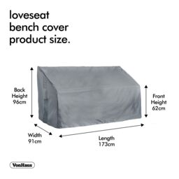 VonHaus Waterproof Garden Loveseat Bench Cover in Grey - thumbnail 6