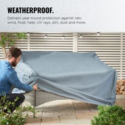 VonHaus Waterproof Garden Loveseat Bench Cover in Grey - thumbnail 4