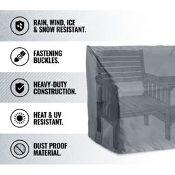 VonHaus Waterproof Garden Loveseat Bench Cover in Grey - thumbnail 2