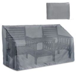 VonHaus Waterproof Garden Loveseat Bench Cover in Grey