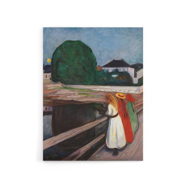 "Artery8 Young on the Bridge Munch Vintage Canvas Wall Art - Size: W12"" x H16""" - image 1