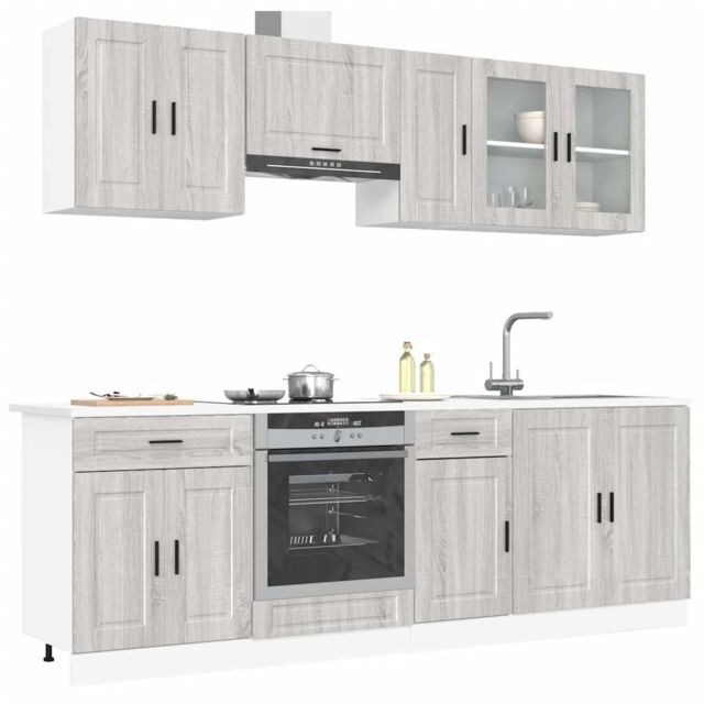 Berkfield Home 8 Piece Kitchen Cabinet Set Kalmar Grey Sonoma Engineered Wood - image 1
