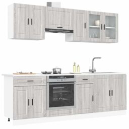 Berkfield Home 8 Piece Kitchen Cabinet Set Kalmar Grey Sonoma Engineered Wood - thumbnail 1