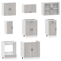 Berkfield Home 8 Piece Kitchen Cabinet Set Kalmar Grey Sonoma Engineered Wood - thumbnail 4