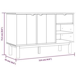 Berkfield Home Sideboard OTTA 114x43x73.5 cm Solid Wood Pine in Natural - thumbnail 6