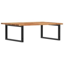 Berkfield Home Basin Shelf Wall Mounted Steel & Solid Wood Acacia in Brown - thumbnail 6