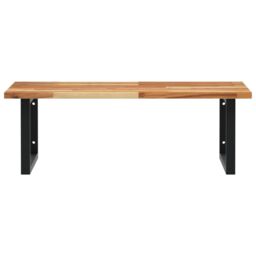 Berkfield Home Basin Shelf Wall Mounted Steel & Solid Wood Acacia in Brown - thumbnail 4