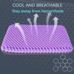 NESTLUNE Cooling Honeycomb Breathable Gel Seat Cushion in Purple - Size: 100 cm x 190 cm - thumbnail 3