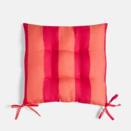 OHS 2 x Stripe Garden Chair Cushions Outdoor Seat Pads in Orange - Size: 40 cm x 40 cm - thumbnail 5