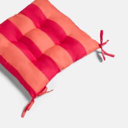 OHS 2 x Stripe Garden Chair Cushions Outdoor Seat Pads in Orange - Size: 40 cm x 40 cm - thumbnail 6