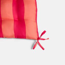 OHS 2 x Stripe Garden Chair Cushions Outdoor Seat Pads in Orange - Size: 40 cm x 40 cm - thumbnail 7