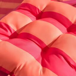 OHS 2 x Stripe Garden Chair Cushions Outdoor Seat Pads in Orange - Size: 40 cm x 40 cm - thumbnail 3