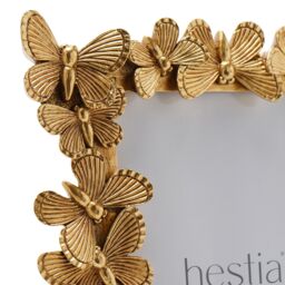 "Hestia Butterfly Design Resin Photo Frame 5"" x 7"" in Gold" - thumbnail 3