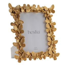 "Hestia Butterfly Design Resin Photo Frame 5"" x 7"" in Gold" - thumbnail 2