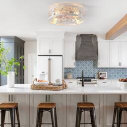 NIVOR 4 E27 Ceiling Fans with Remote Industrial Metal Caged Flush Lights in White - thumbnail 8