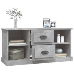 Berkfield Home TV Cabinet Concrete Grey 99.5x35.5x48 cm Engineered Wood - thumbnail 5