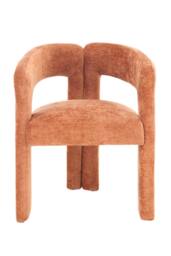 Living and Home Chenille Upholstered Accent Chair in Orange - thumbnail 4