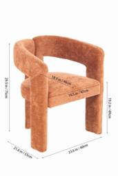 Living and Home Chenille Upholstered Accent Chair in Orange - thumbnail 6