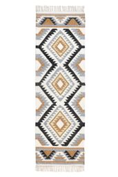 Homescapes Agra Handwoven Pattern Kilim Wool Hall Runner, 66 x 200 cm - Size: 66 cm x 200 cm - thumbnail 2