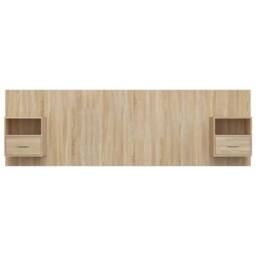 Berkfield Home Bed Headboard with Cabinets Sonoma Oak Engineered Wood in Brown - thumbnail 4