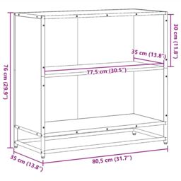 Berkfield Home Book Cabinet Grey Sonoma 80.5x35x76 cm Engineered Wood - thumbnail 9