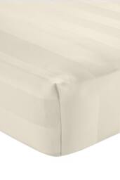 Catherine Lansfield 'So Soft Satin Stripe' Fitted Sheet in Cream - Size: King - thumbnail 3