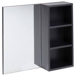Wyld and Coco Black Wall Mounted Bathroom Mirror and Shelves W60 x D14 x H54cm - thumbnail 2
