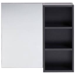 Wyld and Coco Black Wall Mounted Bathroom Mirror and Shelves W60 x D14 x H54cm - thumbnail 3