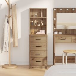 Berkfield Home Highboard Artisan Oak 40x41x135 cm Engineered Wood in Brown - Size: 40 x 41 x 135 cm - thumbnail 4