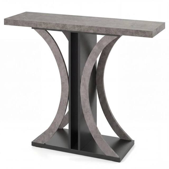 KORVIXA Foyer Table Accent Table for Hallway Entrance Small Space in Grey - Size: 100 cm x 100 cm - image 1