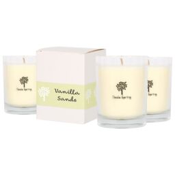 Nicola Spring 3x 160g Soy Wax Scented Candles - Vanilla Sands Aromatherapy Jar Candle in Clear