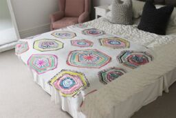 Benjamin Tate Design Hand Painted Multicolor Watercolor Blanket in Natural - Size: 120 cm x 150 cm - thumbnail 3