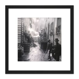 Artery8 Riis Bandits Roost Mulberry Street New York 1888 8X8 Inch Square Wooden Framed Wall Art Print Picture with Mount in Black - thumbnail 1