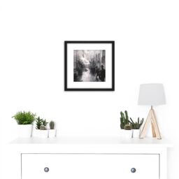 Artery8 Riis Bandits Roost Mulberry Street New York 1888 8X8 Inch Square Wooden Framed Wall Art Print Picture with Mount in Black - thumbnail 2