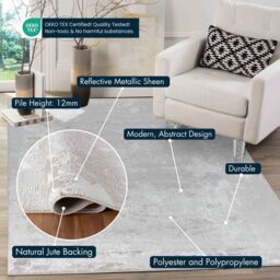 Desire Rugs Serenity Modern Abstract Area Rug - Sprayed-Inspired Design for Living Room, Bedroom, or Hallway in Stone - Size: 200 cm x 290 cm - thumbnail 3