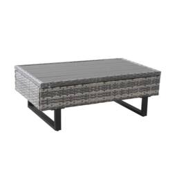 HomeTouch Grey Outdoor Rattan Corner Sofa Set with Recliner Seat & Side Table - Size: 1 Pack - thumbnail 9