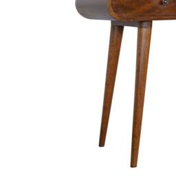 Wyld Haus Como Chestnut Mango Wood Oval Console Table 2 Drawers in Brown - thumbnail 6
