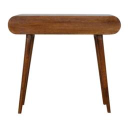 Wyld Haus Como Chestnut Mango Wood Oval Console Table 2 Drawers in Brown - thumbnail 7