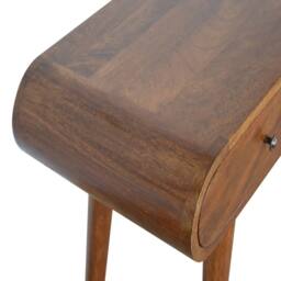 Wyld Haus Como Chestnut Mango Wood Oval Console Table 2 Drawers in Brown - thumbnail 8