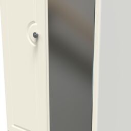 Ready Assembled 2 U Stirling Tall 2 Door 2drw Mirrored Wardrobe (Ready Assembled) in Cream - thumbnail 4