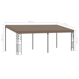 Berkfield Home Wall-mounted Gazebo 6x3x2.5 m Taupe in Beige - thumbnail 6