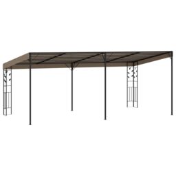 Berkfield Home Wall-mounted Gazebo 6x3x2.5 m Taupe in Beige - thumbnail 4