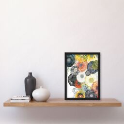 "Artery8 Abstract Floral Mandala Daisy Wildflowers Framed Art Print - Size: W12"" x H16""" - thumbnail 4