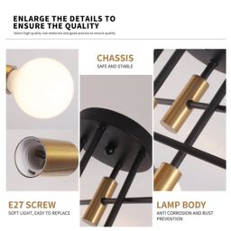 Garwarm Modern LED Crystal Ceiling Lights 8-Light Gold Chandelier Lighting - thumbnail 7