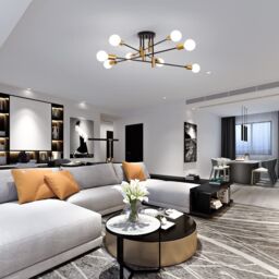 Garwarm Modern LED Crystal Ceiling Lights 8-Light Gold Chandelier Lighting - thumbnail 6