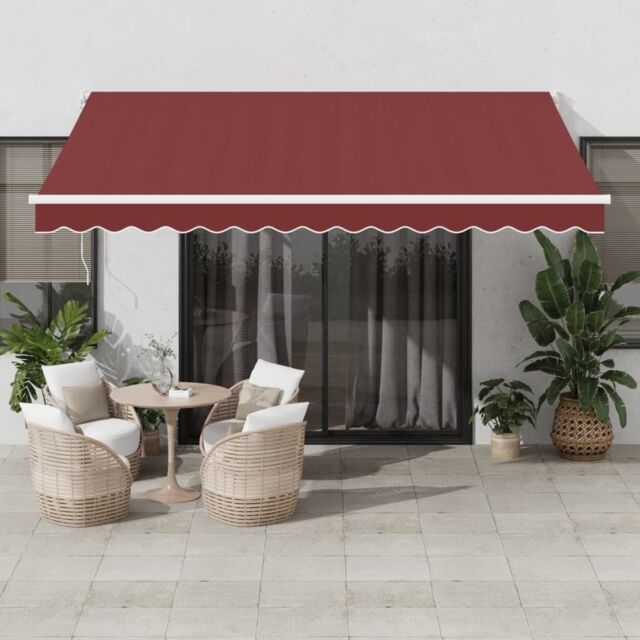 Manual Retractable Awning Burgundy 400x300 cm