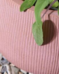 Dibor Set of 3 Terracotta Symmetry Stripe Fibre Clay Indoor Outdoor Garden Planters - Size: Large - thumbnail 5